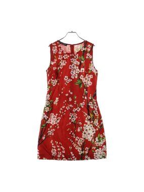 Dolce & Gabbana Dress Floral Sleeveless Red